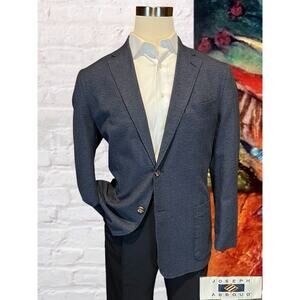 Joseph Abboud 46R XXL Unstructured Blue Casual Denim Look Sport Jacket Stretch